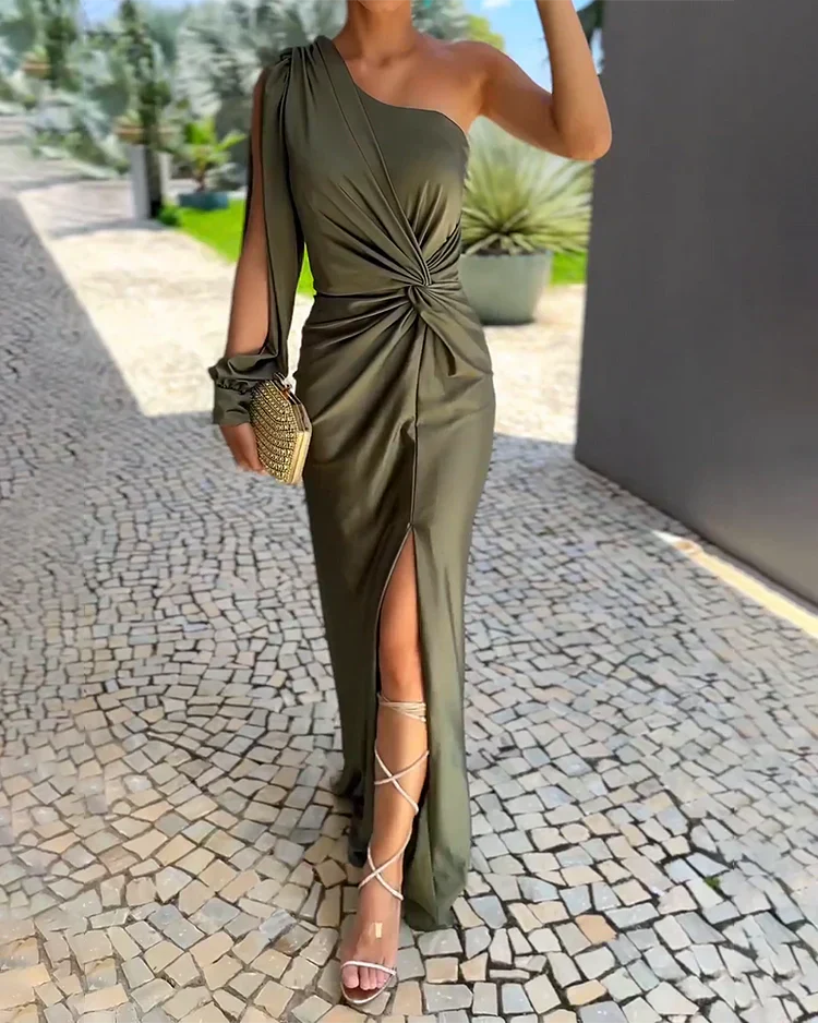 VALENTINA™ | Elegant Silk Off-Shoulder Dress