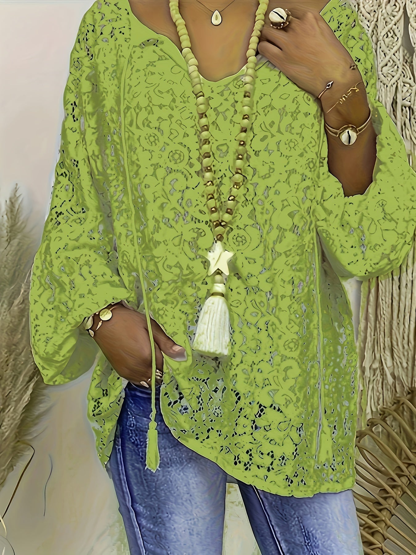 Aurora™ - Lace Lantern Sleeve Boho Blouse