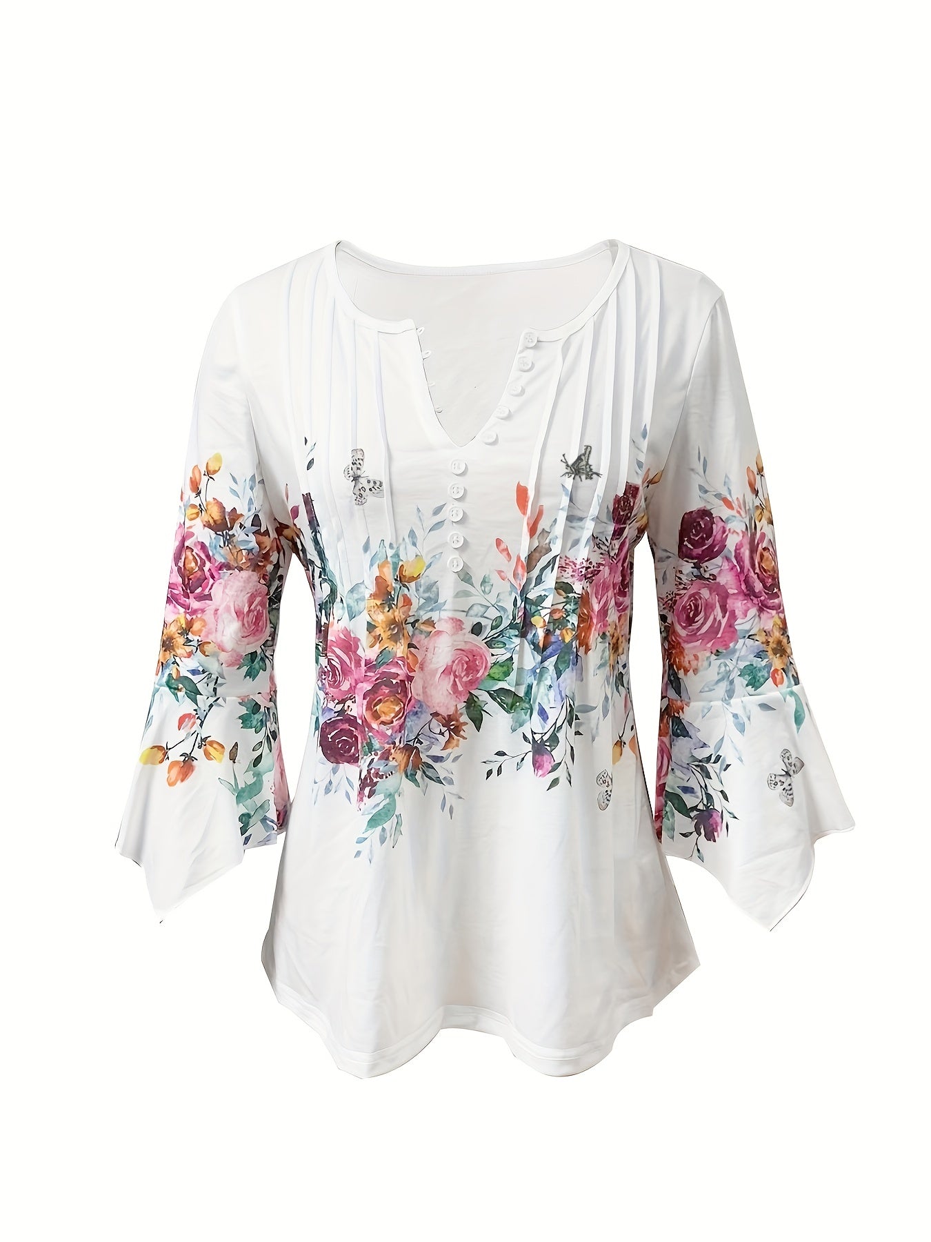 Ivy™ | Vintage Floral Print Blouse