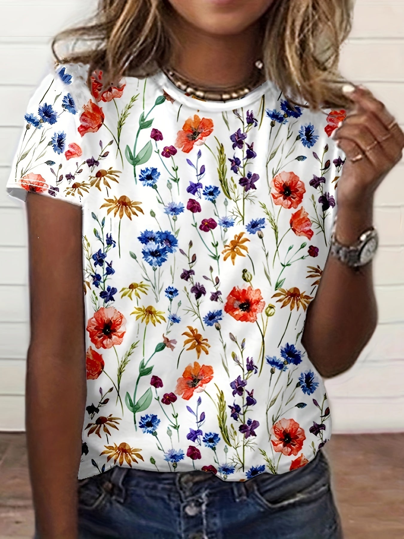 Mia™ | Floral 3D Print T-Shirt