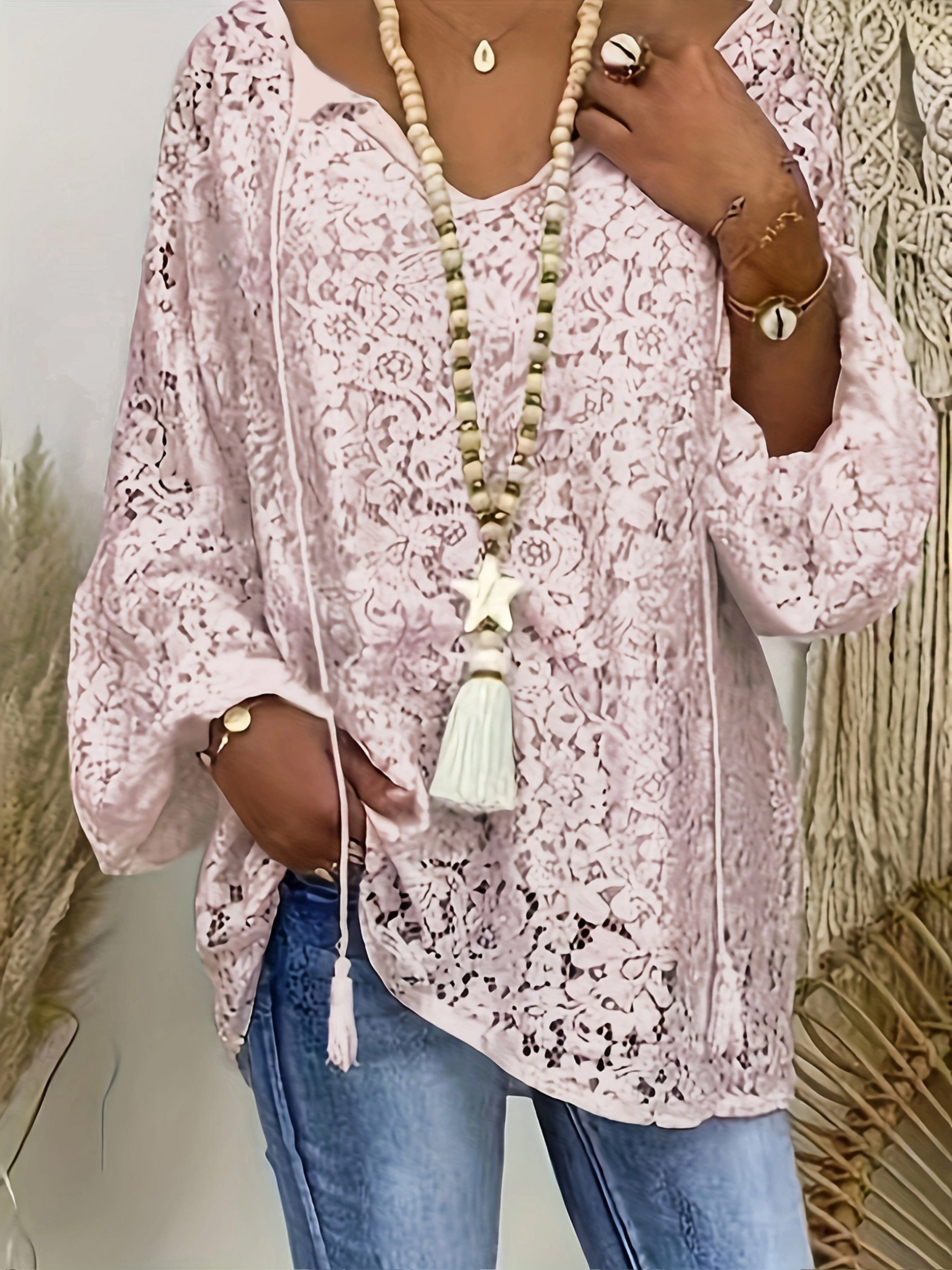 Aurora™ - Lace Lantern Sleeve Boho Blouse