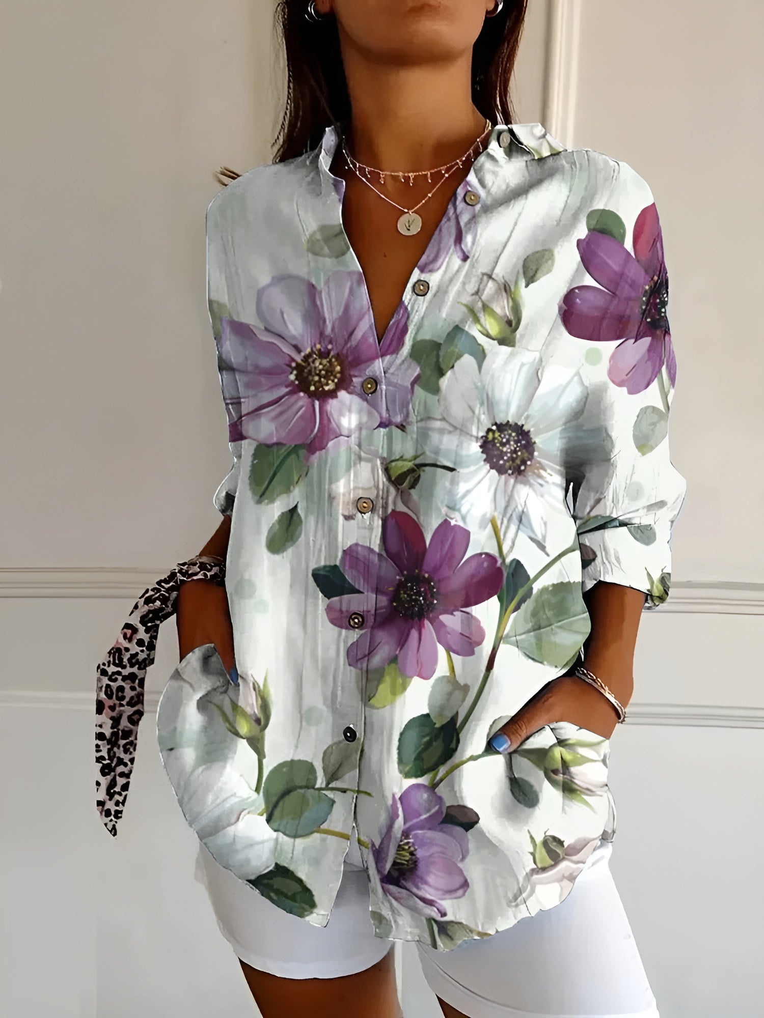 ALANA™ | Floral Boho Button-Up