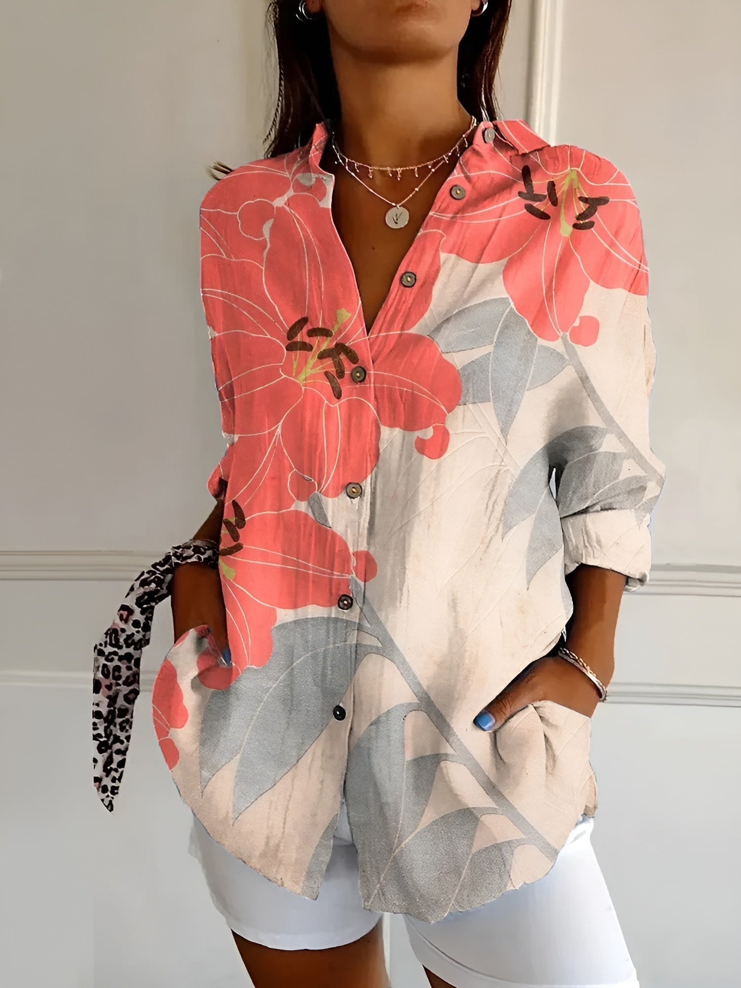 ALANA™ | Floral Boho Button-Up