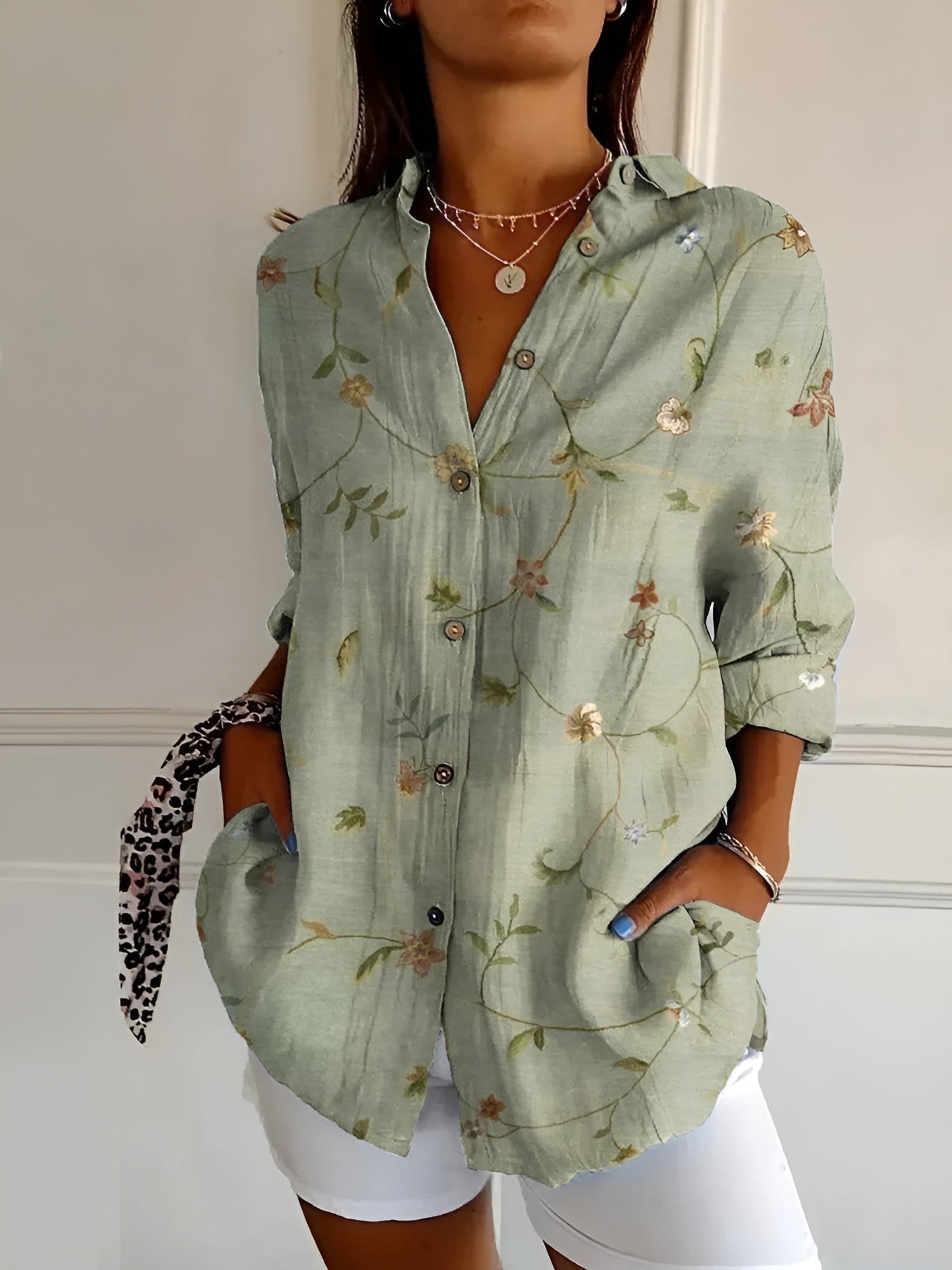 ALANA™ | Floral Boho Button-Up